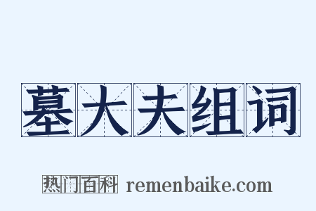 墓大夫组词是什么意思的图片